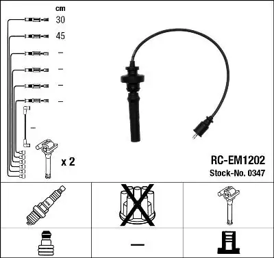 NGK 0347 (RCEM1202) Buji Kablosu MD365102