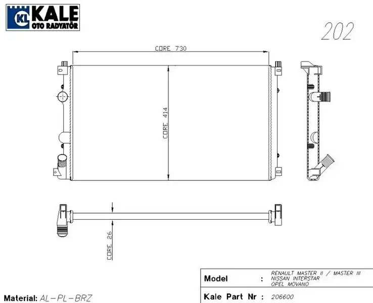 KALE 0543451AB Radyatör