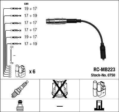 NGK 0758 (RCMB223) Buji Kablosu
