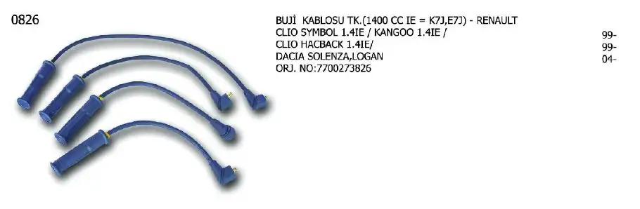 ÜNÜVAR 0826 Buji Kablosu