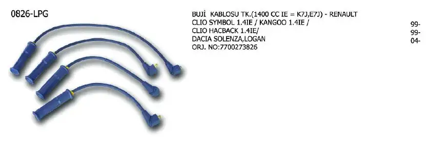 ÜNÜVAR 0826-LPG Buji Kablosu