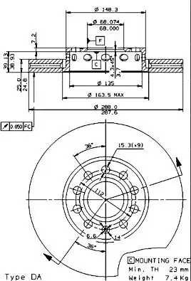 BREMBO 09.5745.21 Ön Fren Diski