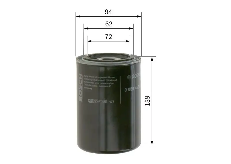 BOSCH 0986452001 Yağ Filtresi