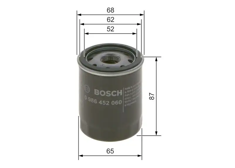 BOSCH 0986452060 Yağ Filtresi