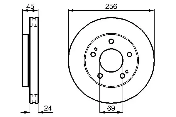 BOSCH 0986478708 Ön Fren Diski MB668108