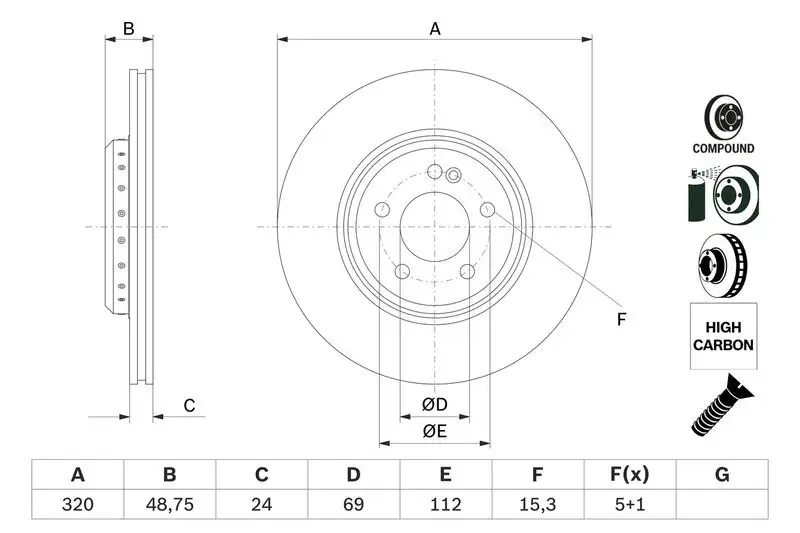 BOSCH 0986479G39 Arka Fren Diski A0004230712