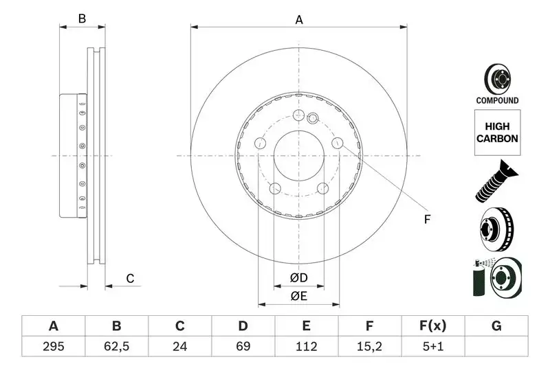 BOSCH 0986479H45 Ön Fren Diski A0004212412