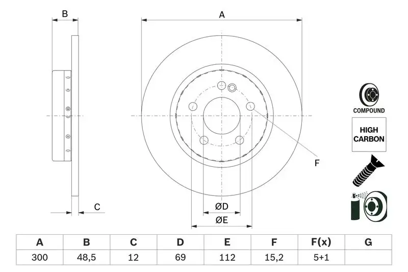 BOSCH 0986479H49 Arka Fren Diski A0004230512