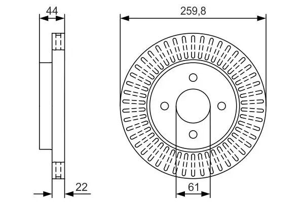 BOSCH 0986479U02 Ön Fren Diski 402063U800