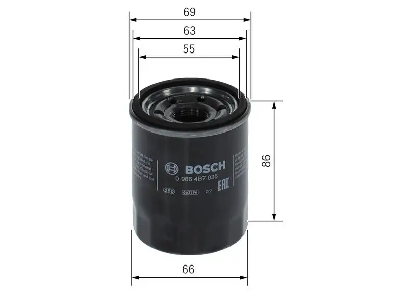 BOSCH 09864B7035 Yağ Filtresi