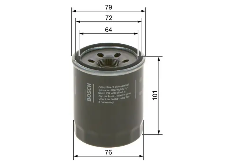 BOSCH 09864B7045 Yağ Filtresi 8981650710