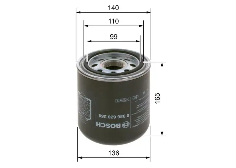 BOSCH 0986628250 Hava Kurutucu Filtresi