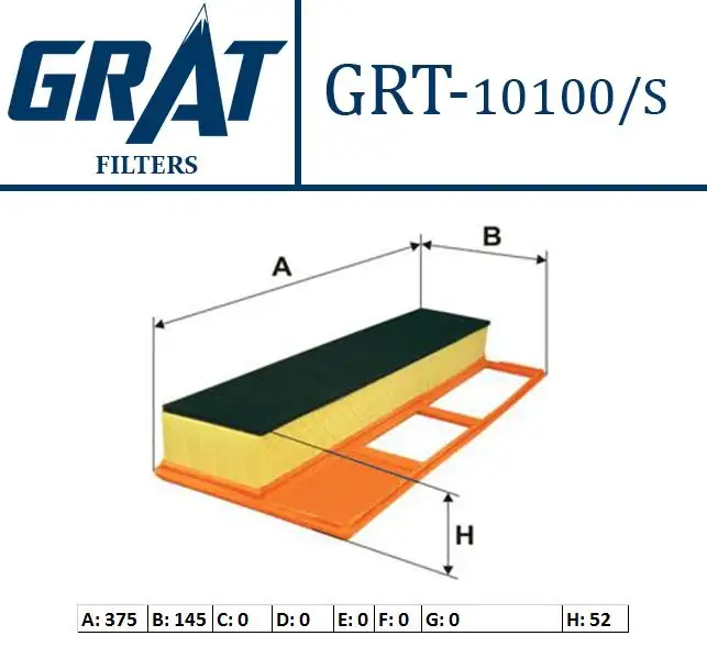 GRAT 10100S Hava Filtresi 9S519601B1A
