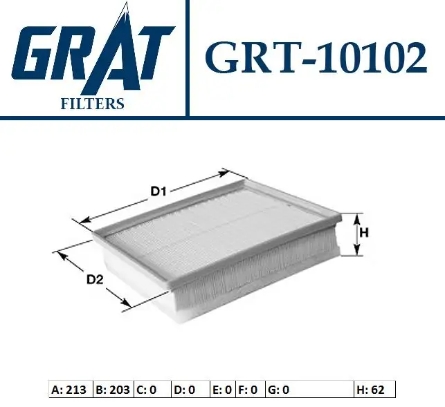 GRAT 10102 Hava Filtresi 51830174