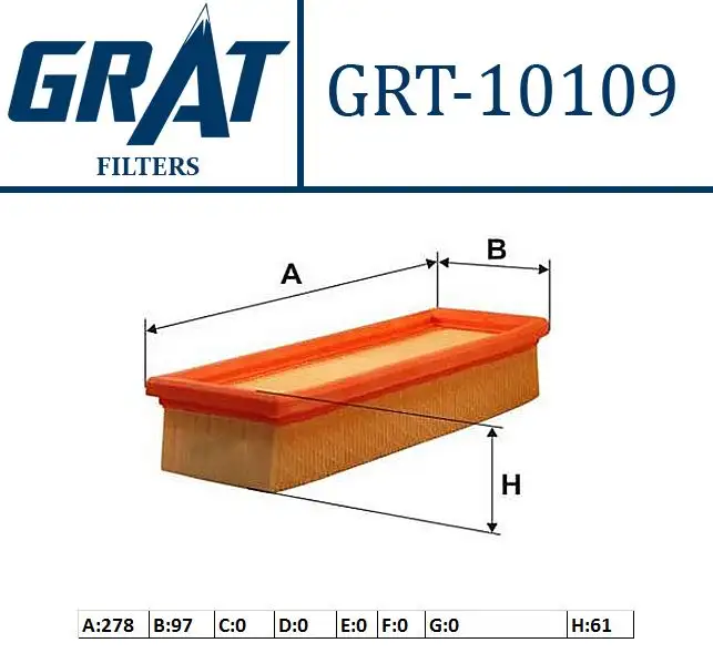 GRAT 10109 Hava Filtresi 55192012