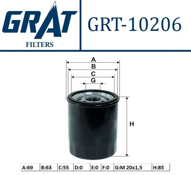 GRAT 10206 Yağ Filtresi 46544820