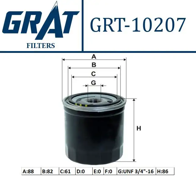 GRAT 10207 Yağ Filtresi 8094872