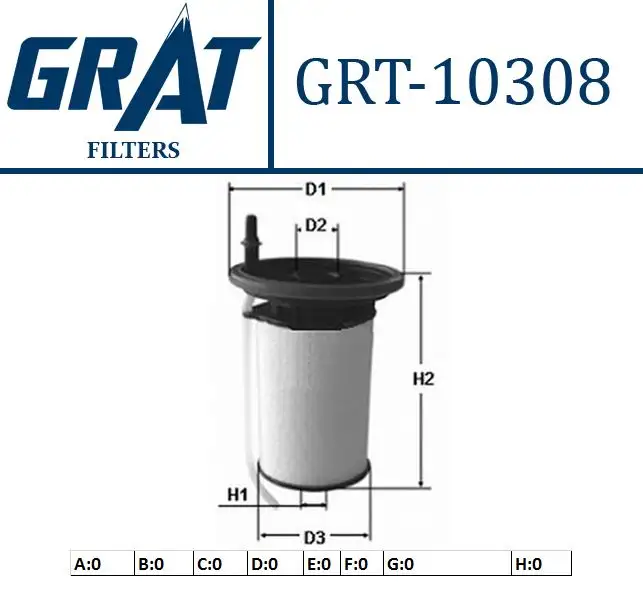 GRAT 10308 Yakıt Filtresi 77366607