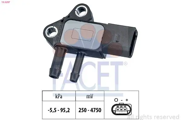 FACET 10.3297 Egzoz Basınç Sensörü 07Z906051A