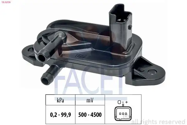 FACET 10.3316 Egzoz Basınç Sensörü