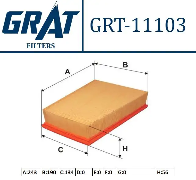GRAT 11103 Hava Filtresi 8200371661