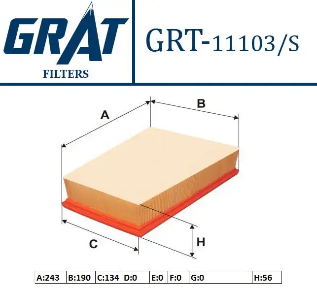 GRAT 11103S Hava Filtresi 8200371661