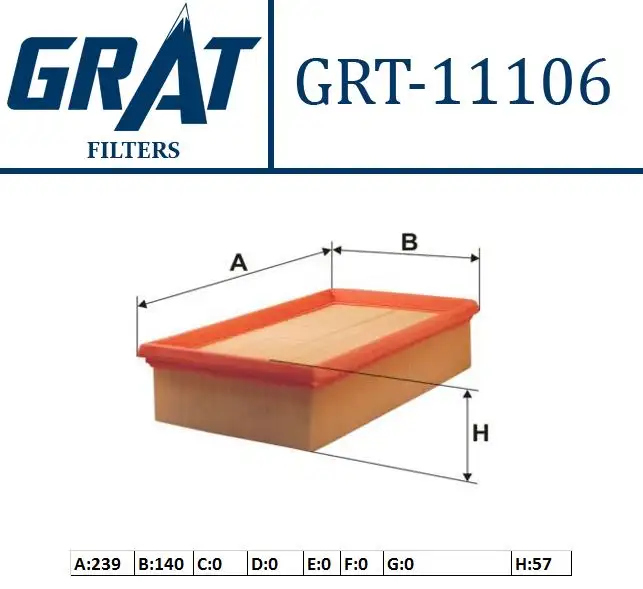GRAT 11106 Hava Filtresi 8200399214