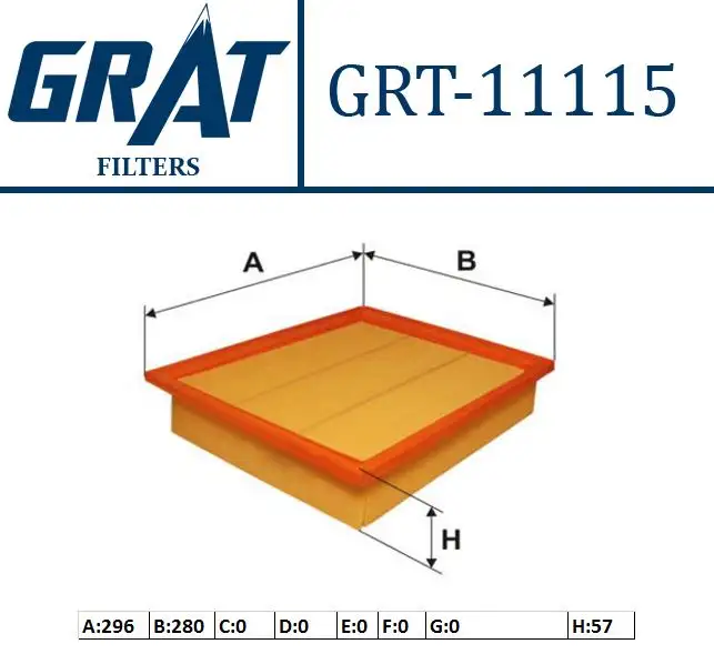 GRAT 11115 Hava Filtresi 8200490109