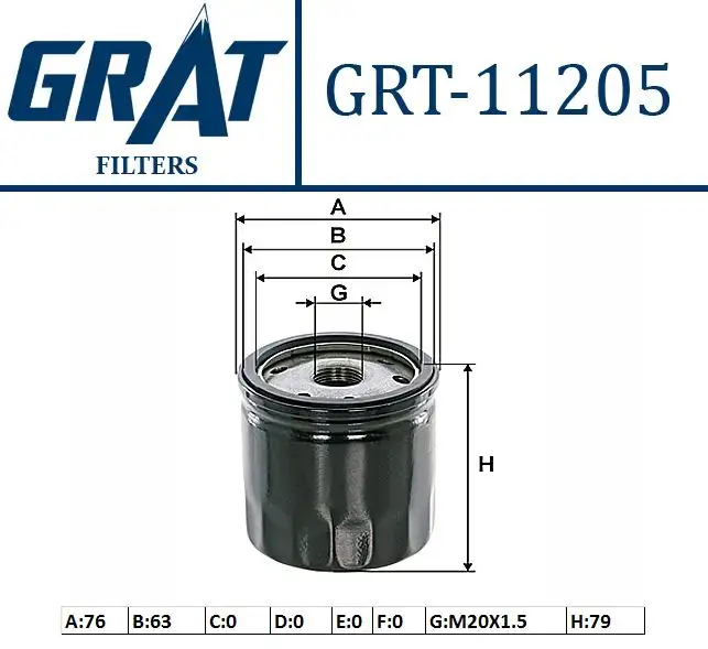 GRAT 11205 Yağ Filtresi 152089599R