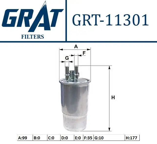 GRAT 11301 Yakıt Filtresi 8201046788