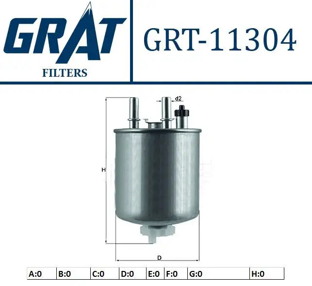 GRAT 11304 Yakıt Filtresi 164005033R