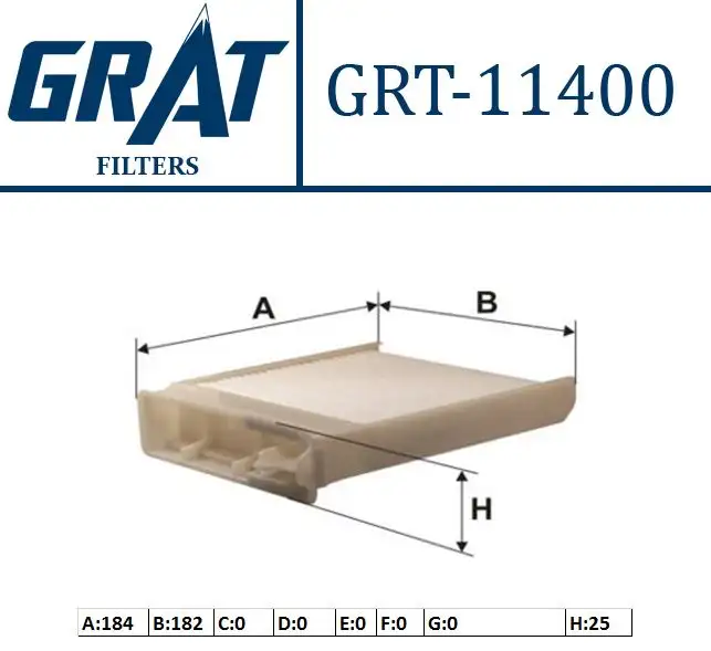 GRAT 11400 Polen Filtresi 7701062227