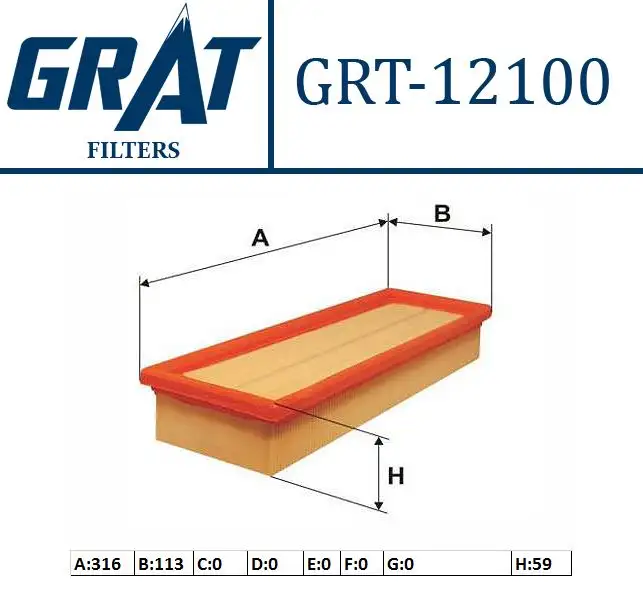 GRAT 12100 Hava Filtresi 1444TJ