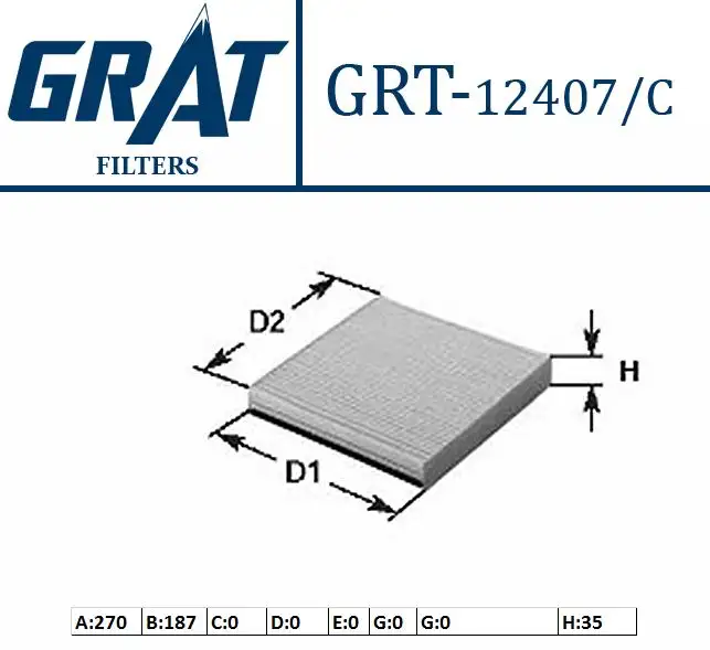 GRAT 12407C Polen Filtresi (Karbonlu) 6479K9