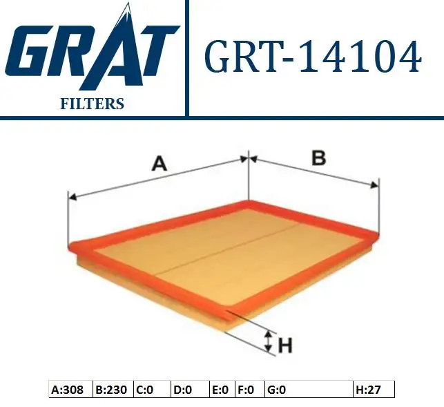 GRAT 14104 Hava Filtresi 835605