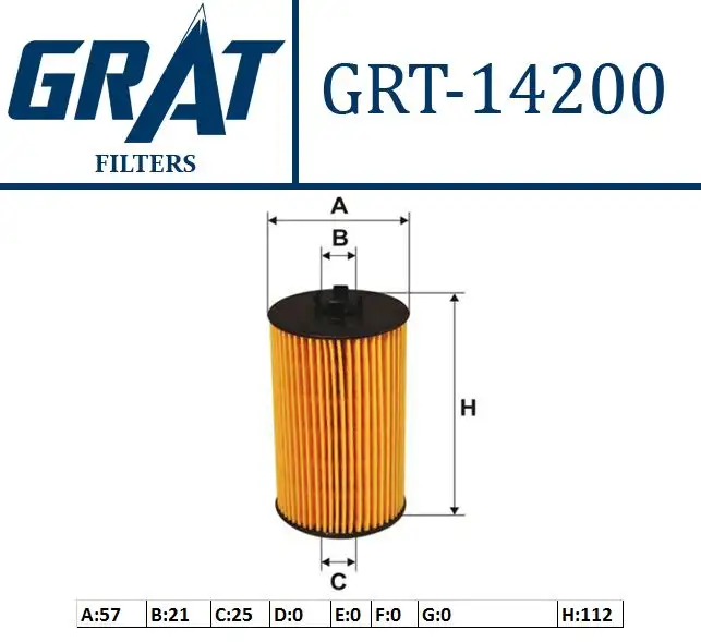 GRAT 14200 Yağ Filtresi 5650359