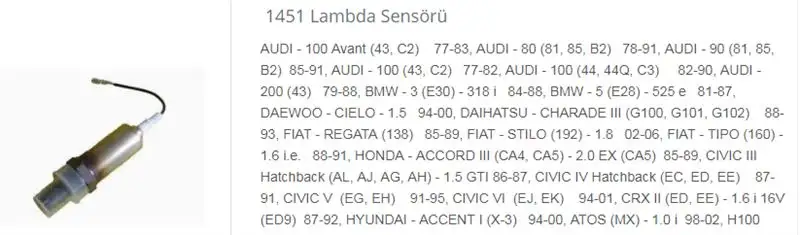 DODUCO 1451 Oksijen Sensörü 93232414