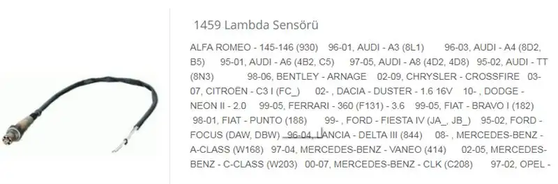 DODUCO 1459 Oksijen Sensörü 7700107433