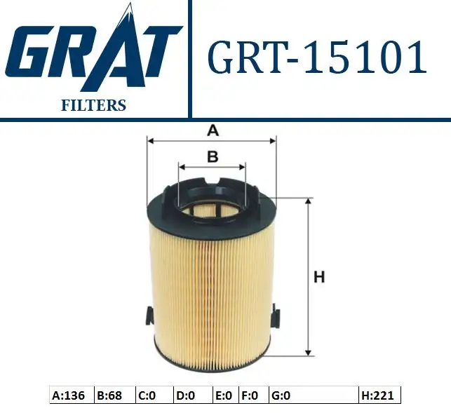 GRAT 15101 Hava Filtresi 1F0129620