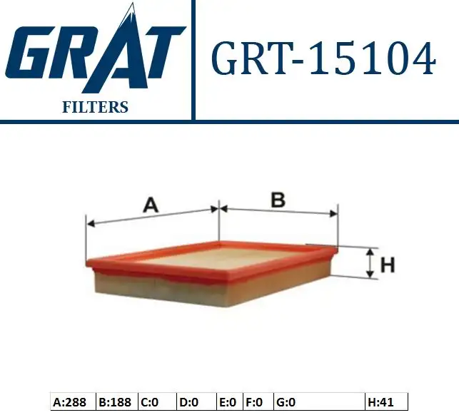 GRAT 15104 Hava Filtresi 036198620