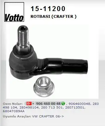 VOTTO 15-11200 Rot Başı 2E0498104A