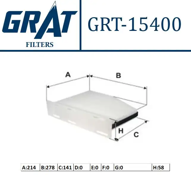 GRAT 15400 Polen Filtresi 1K0819644B
