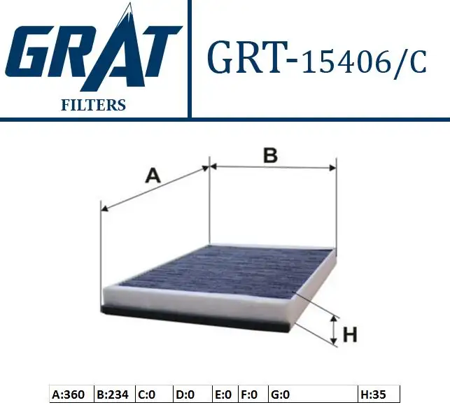 GRAT 15406C Polen Filtresi (Karbonlu) 2E0819638A