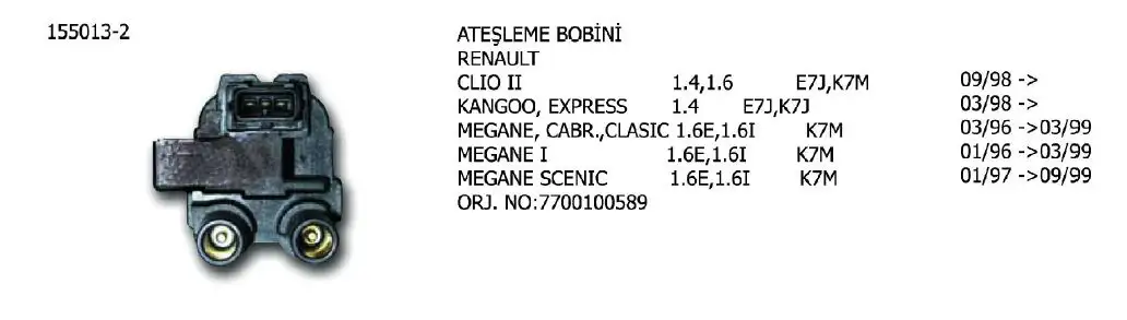 ÜNÜVAR 155013-2 Bobin 7700100589