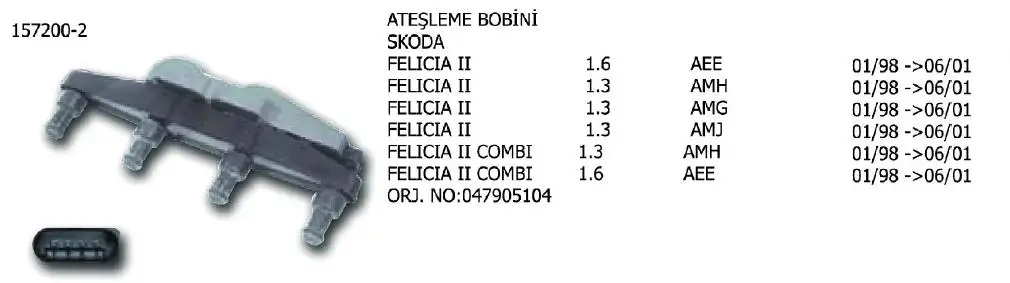 ÜNÜVAR 157200-2 Bobin