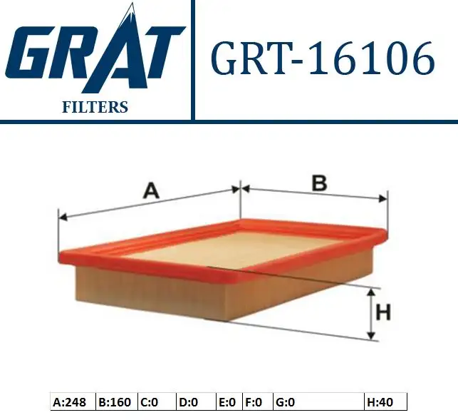 GRAT 16106 Hava Filtresi 2811322051