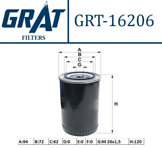 GRAT 16206 Yağ Filtresi 2630042040