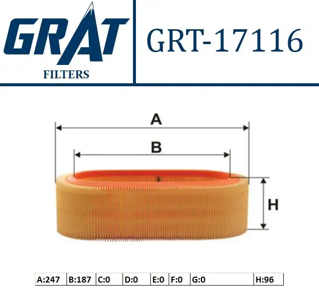 GRAT 17116 Hava Filtresi 87HX9601AA