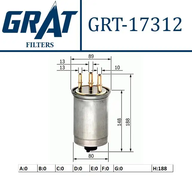 GRAT 17312 Yakıt Filtresi 2T149155BE