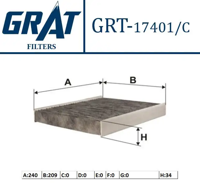 GRAT 17401C Polen Filtresi (Karbonlu) 3M5J19G244AA